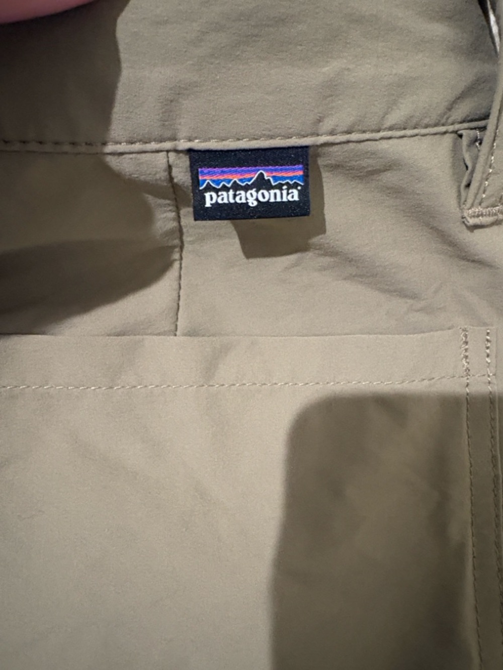 Patagonia Men's Shorts - Khaki with Gray Waistband - Picture 9 of 10
